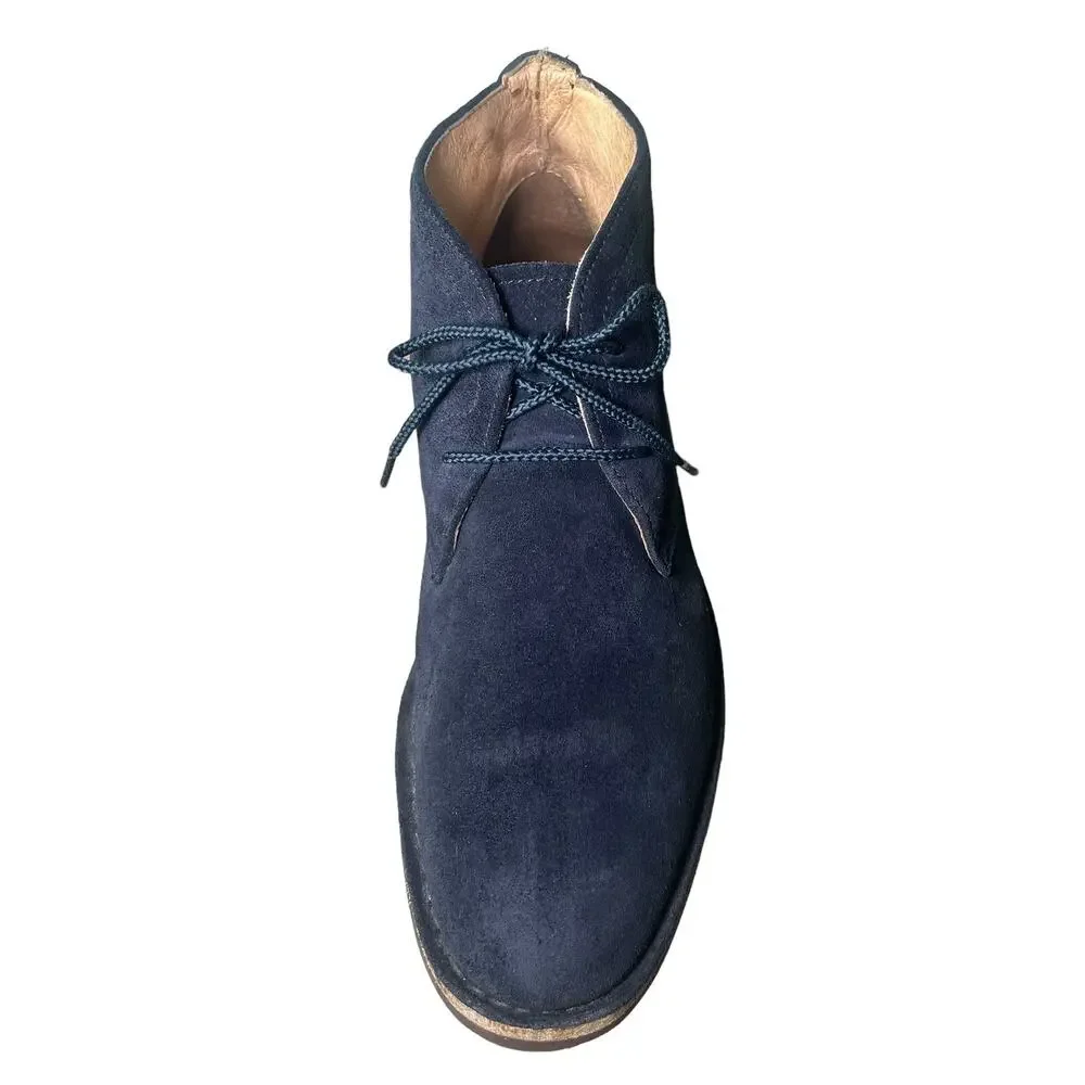 H. S. TRASK CHUKKA BOOT MEN'S SIZE 10M SUEDE LEATHER NAVY BLUE SHOES BOOTS